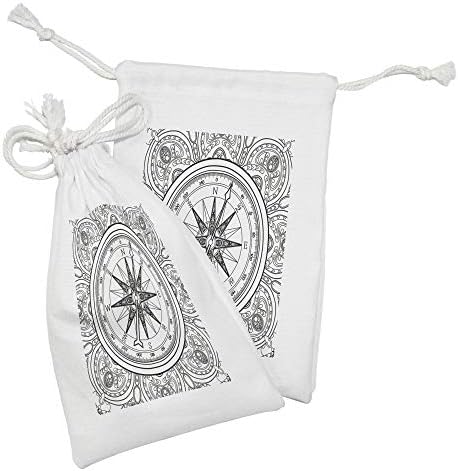 Текстилен Калъф Ambesonne Compass, Комплект от 2 теми, Боядисани ръчно Роза на Ветровете в Линейно Художествен стил, за Награда-книжка