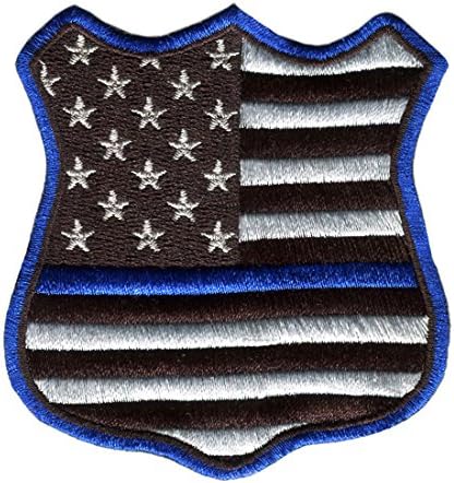 Нашивка на полицейска риза Blue Lives Matter Shield BLM 8 см - Нашивка на яке - Нашивка на Шапка - Ленти за чанта