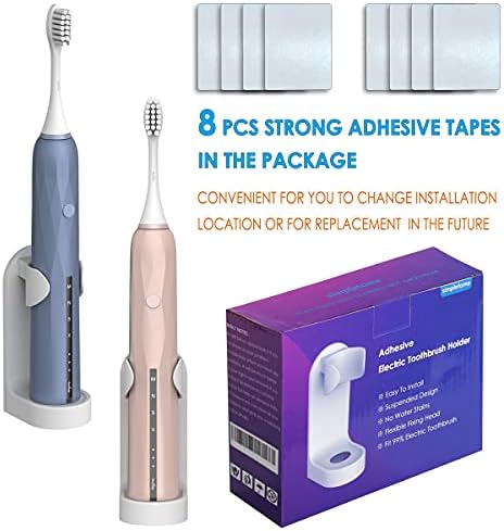 лигав Титуляр за електрическа четка за зъби simpletome, Стенен Органайзер за Четка За Зъби, 4 опаковки (ABS-Пластмаса)