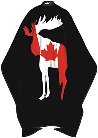 Престилка За Прически Лосове с Канадския Флаг, Салонная Наметало За Подстригване 55x66 Инча, Водоустойчив Регулируема Наметало