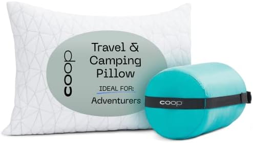 Регулируема възглавница за пътуване Coop Home Goods -Малка Туристическа възглавница за сън с Сжимаемым чувал за нещата