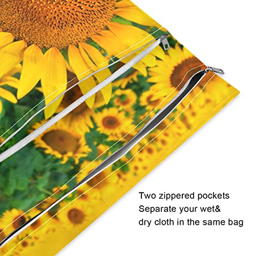 Мокра Суха Чанта за Слънчогледи, за многократна употреба Влажен Чанта за Памперси за Бански костюми, Водоустойчив