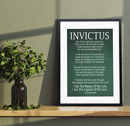 Арт принт в рамка с стихотворением Invictus от Уилям Ърнест Хенли / Цитат от Вдъхновяващи Стихове Invictus