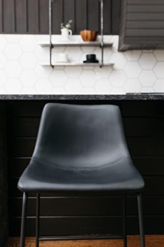 Корпоративна дизайн от Ашли Centiar, модерен бар стол с височина 24 инча, 2 броя-ва, черен