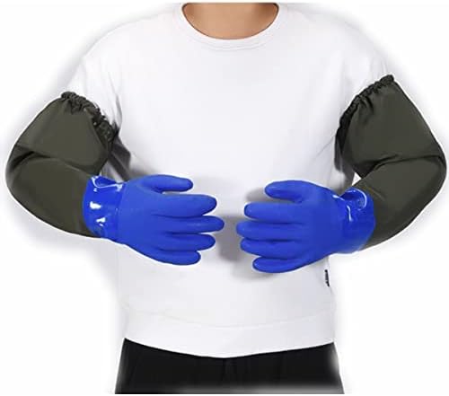 Дълги Непромокаеми Гумени Ръкавици 27,5, Химически Устойчиви Ръкавици PVC Многократна употреба Тежки Непромокаеми Ръкавици