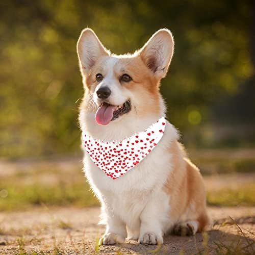 2 Опаковане Кърпа за кучета с Червен Печат Сърцето си за Любовта За Момичета И Момчета, Престилки за домашни Любимци, Шал