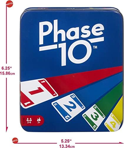 Mattel Games 10 фаза на игра на карти, за семейства, за деца и възрастни, трудна и вълнуваща игра в стила на Руми в