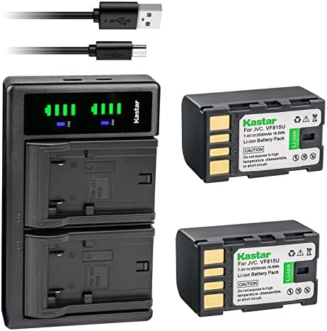 Подмяна на батерията Kastar 3-Pack и USB-зарядно устройство LTD2 за JVC GZ-HD320BUS GY-HM70 GY-HM100 GY-HM100U GY-HM150 GY-HM170U