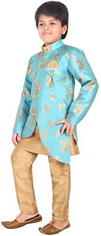 AHHAAAA Детска Етническа Облекло индо-Западна Шервани-Кърт и Пижамный Комплект За Момчета