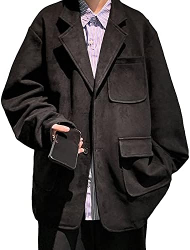 Мъжки ретро однобортный костюм, сако с 2 копчета, спортно палто свободно, намаляване, однобортный блейзър от смес