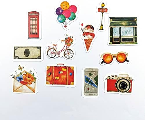 Етикети за scrapbooking (46 бр.), Набор от стикери за пътуване Fecsam, Стикери за Дневник почивка, Декоративни