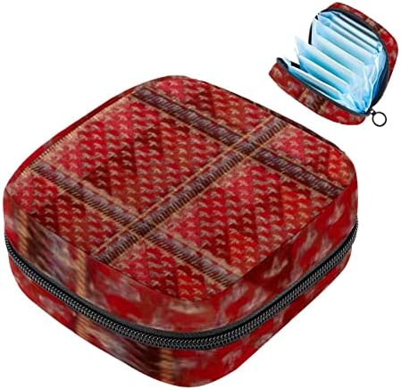 Червена Клетчатая Чанта За Съхранение на Хигиенни Кърпички, Чанта за Менструални Тампони, Втулки за Чорапогащи, Притежателят