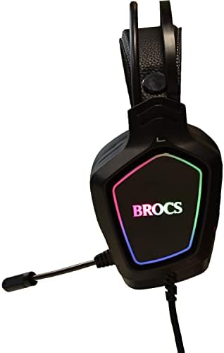 BROCS - Alien H656 Gaming, Слушалки с микрофон, RGB - Детска Слушалки, USB Слушалки за компютър, КОМПЮТЪР, лаптоп, Xbox, PS4