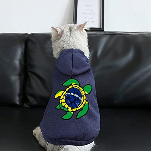 Най-Забавната Звезда Флаг На Бразилия Морска Костенурка Печатни Домашни Любимци Качулати Кучета Гащеризон Котка Hoody Пуловер