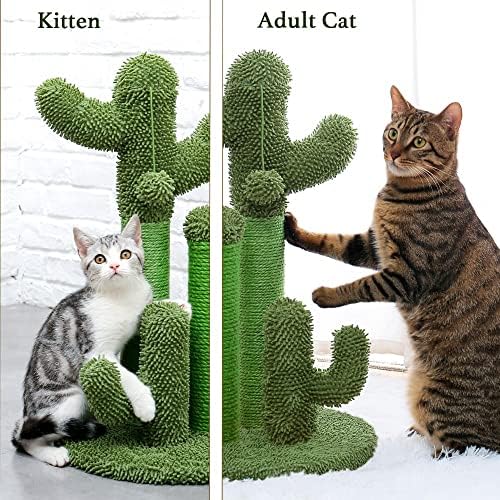 ZLXDP M/L Когтеточка за котки с кактусом с сизалевой въже, Когтеточка за котки с Кактусом за млади и възрастни