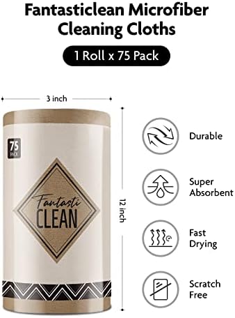 Хвърляне на салфетки за почистване от микрофибър Fantasticlean - 75 опаковки за Еднократна употреба, хавлиени Кърпи, 12