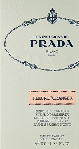 Спрей за парфюмерийната вода Prada Infusion De Fleur D ' oranger 3,4 грама / 100 Мл за жени от 3.4 течни унции, multi