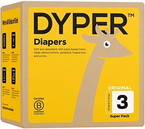 DYPER Вискоза от Бамбук Детски памперси Размер на 3 | Естествени съставки | Алтернатива плат / Ден и нощ|, Изработени