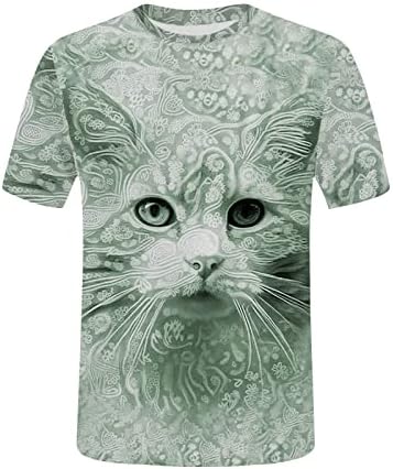 Ризи с Къс Ръкав за Момичета, Блузи с Изображение на Котка, Тениски за Жени, Кавайные Есенно-Летни Ризи 2023, Дрехи