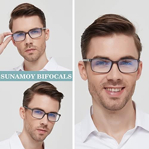 SUNAMOY Бифокални Очила За Четене Мъжки Сини леки Компютърни Ридеры Леки Дизайнерски Очила Дамски Модни Очила 2