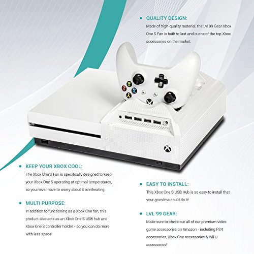 Бял фен Xbox One S, USB-хъб и зарядно устройство за контролер - Подходящи за конзолата Xbox One - Аксесоари премиум за