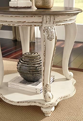 Корпоративна дизайн от Ашли Realyn, в два цвята кръгла маса във френски стил кънтри, бял с петна
