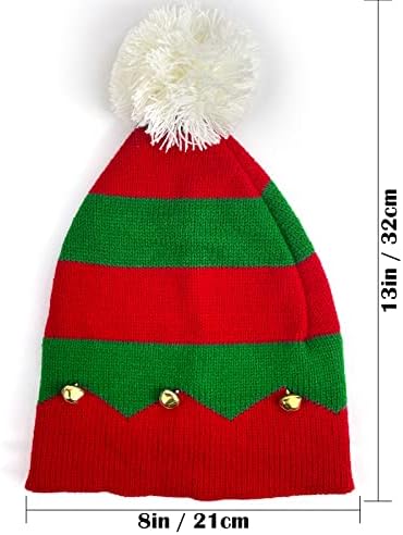 Коледна Вязаная шапка с Елф за деца, Детска Коледна Шапчица-Бини, Вязаная Шапка и Коледни Очила за Коледно парти