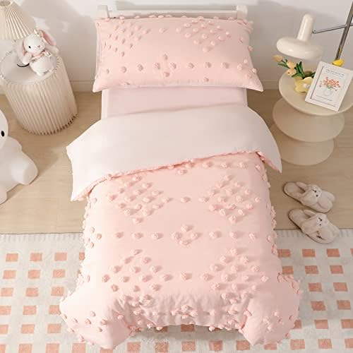 Комплект спално бельо за бебета в стил Бохо на точки от 4 дисциплини за момичета, Розово Жаккардовое Покривки