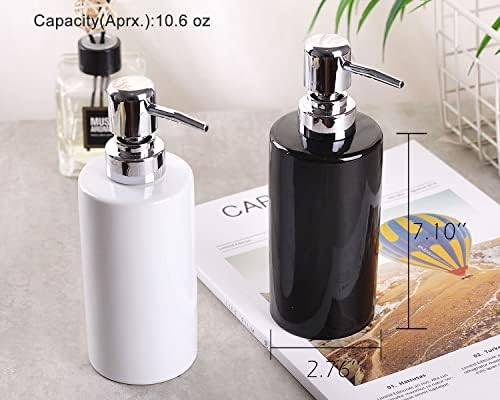 WHJY Черно Керамични Опаковка Помпа за течен Сапун, Модерен Опаковка Прозрачен Сапун за многократна употреба