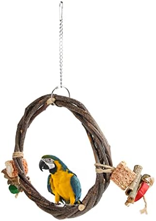 Люлка за окуневой птици, Колоритен Играчка за ядене на кочани за окачване (Голям размер)