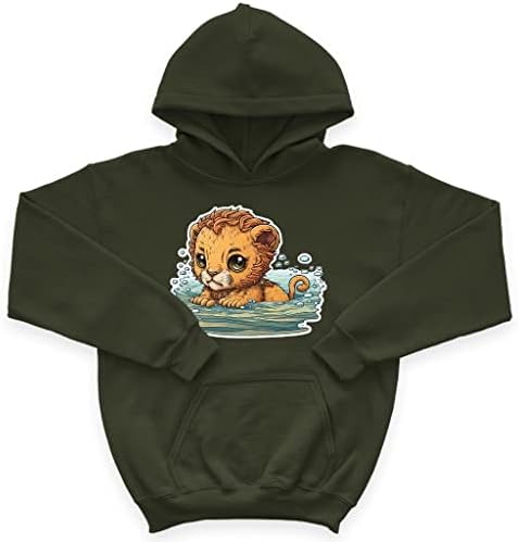 Детска hoody от порести руно Kawaii Lion - Забавна Детска hoody - Готин дизайн качулки за деца
