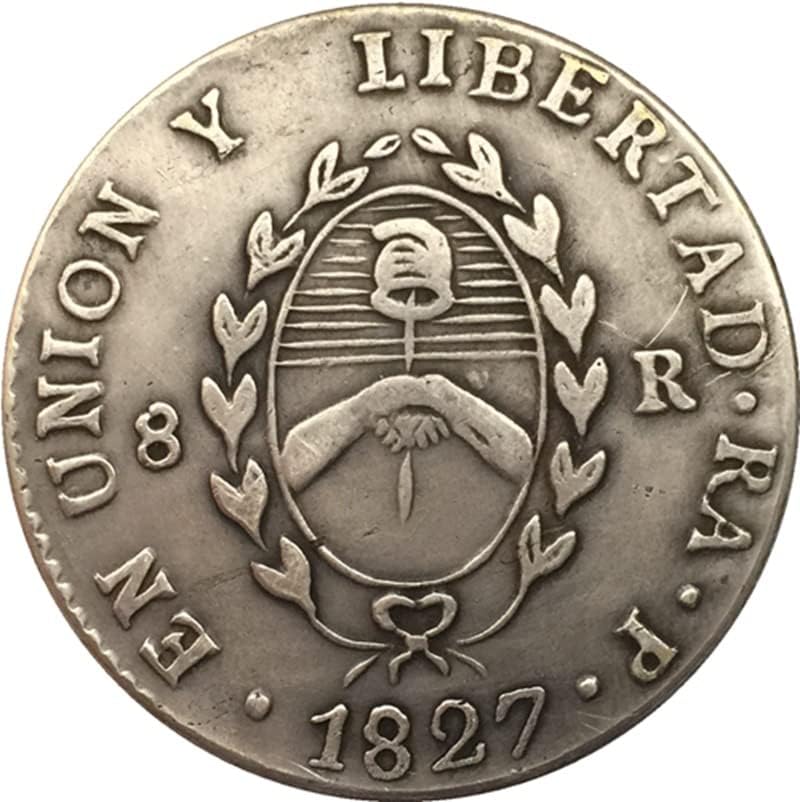 35 ММ Чиста Мед със сребърно покритие Антични Сребърни Доларови Монети Аржентински 9 Монети от Различни Години на Занаятите