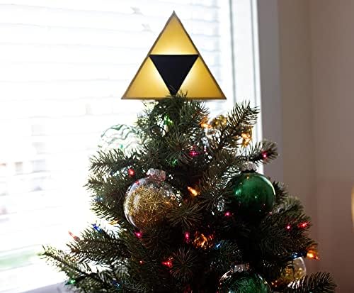7-Инчов Светлинен украса Triforce за празнична елха Легенда за Зельде, Жълто (SRI-SI1428-C)