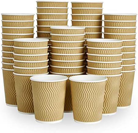 DAILYPACK [120 Опаковки за еднократна употреба, чаши кафе на по 8 унции без капачки, кафе чаши с вълнообразни