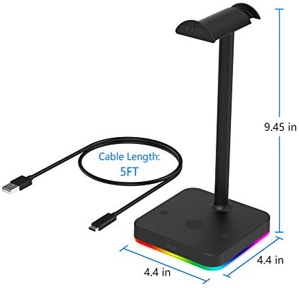 Поставка за слушалки KAFRI RGB с безжично зарядно устройство, Настолна Детска Слушалки, стойка за закачалки, поставки за