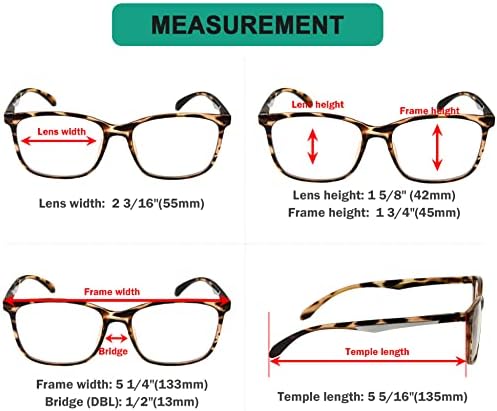 Eyekepper 5 Опаковане на Очила За четене Дамски Очила За четене в Големи Рамки за Мъже + 1,00