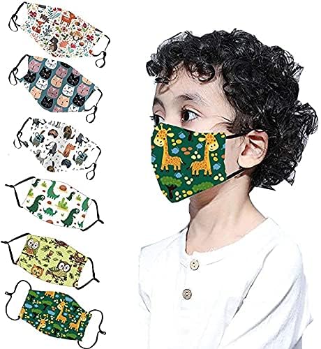 6 Опаковки на Детски Маски за лице, за Многократна употреба Кърпи за лице, Кавайные Миещи Нетъкан Мультяшные Снимки,