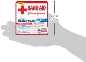 Марля на възглавничките на средния размер на марка Band-Aid, 3 инча, 3 инча, 10 броя (опаковка от 6 броя)