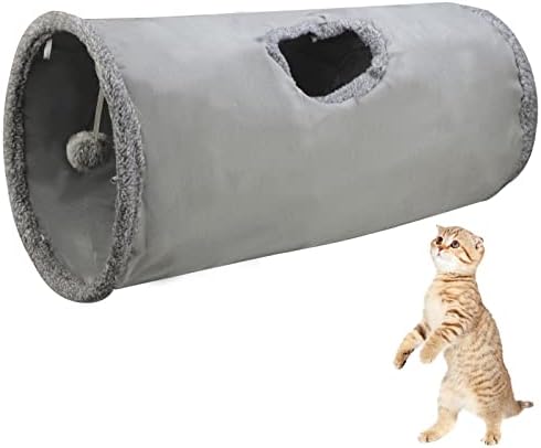 Nuatpetin Сглобяеми Играчки-Тунели за Котки, Тунел за котки размер 12x26 инча за котки в затворени помещения, Интерактивна
