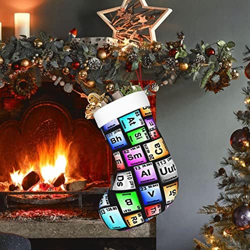 Коледни Чорапи Augenstern Цветни Елементи от Менделеевата таблица, Повтарящи се Двустранни Чорапи За Окачване На