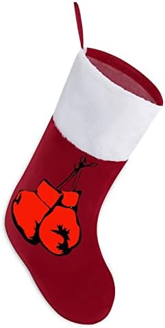 Червени Боксови Ръкавици Коледен Отглеждане Окачени Чорапи С Принтом Коледно Дърво Украса За Камината
