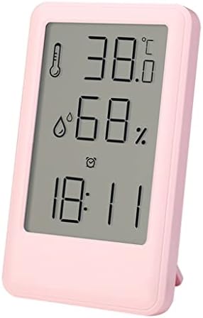 LUVADU ZCX Цифров Термометър за стая, Цифров Термометър с Часовник, Точен Влагомер, Влага за Дома, Офиса, Детето,