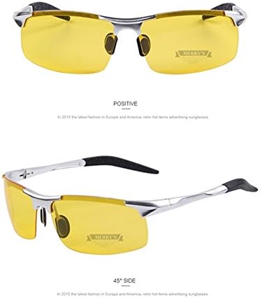 Lorsoul Мъжки Жълти Слънчеви очила за Нощно виждане с поляризация HD За шофиране
