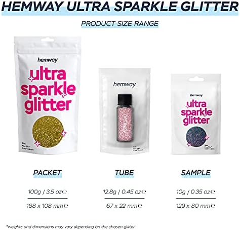 Hemway Premium Ultra Sparkle Блясък Многофункционални Метални Люспи за Декоративни изкуства, Нокти, Грим,