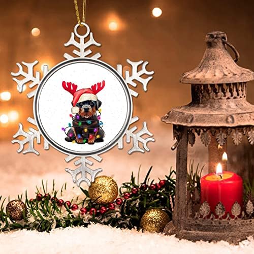 Добре Дошли на Коледно Куче Коледен Отглеждане Пълнител Метал Снежинка Украшение Червени Оленьи Рога Леки Куче