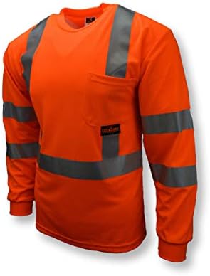 Защитна тениска с дълъг ръкав от влагоотводящей окото Radians ST21-3POS-XL клас 3 Max-Dri, X-Large, Оранжева