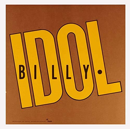 Плосък плакат Billy Idol 1986 г. За насърчаване на албум Whiplash Smile 12 x 12