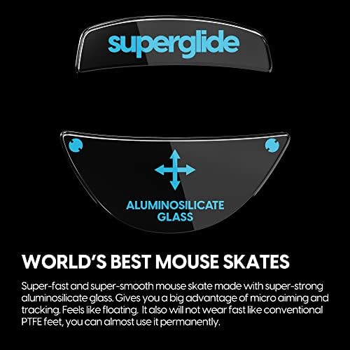 Superglide - Най-бързи и гладки крачета за мишка / Кънки от ултра силна безупречно стъкло На бърза Гладка и здрава подметка,