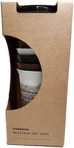 За многократна употреба Горещи чаша Starbucks Pike Place Market First Store с капаци, 6 опаковки, 16 унции