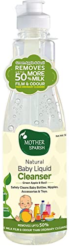 Естественото детско течно почистващо средство Mother Sparsh (на растителна основа) Почистващо средство за Бебешки бутилки,